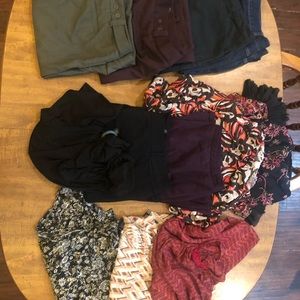 Lane Bryant Lot Pants Jeans Khaki Skirts Shirts